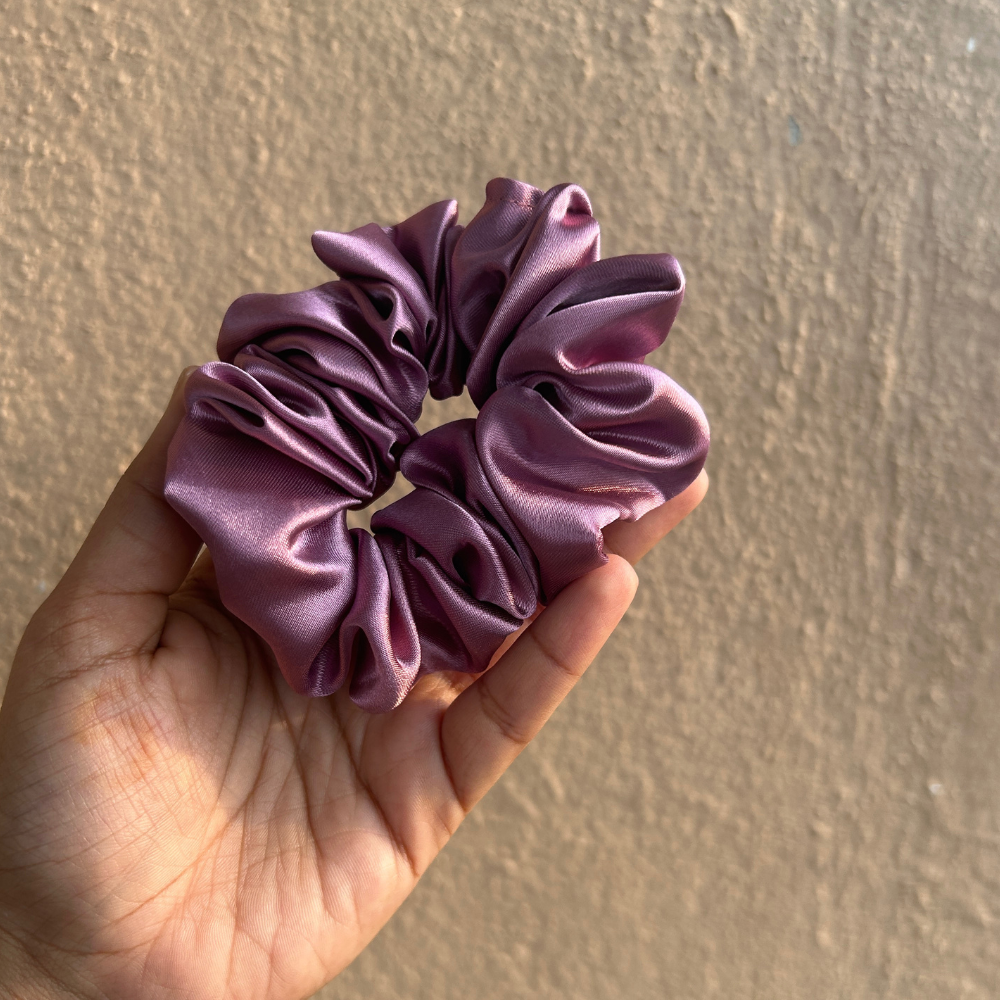 Mauve - Satin Scrunchie