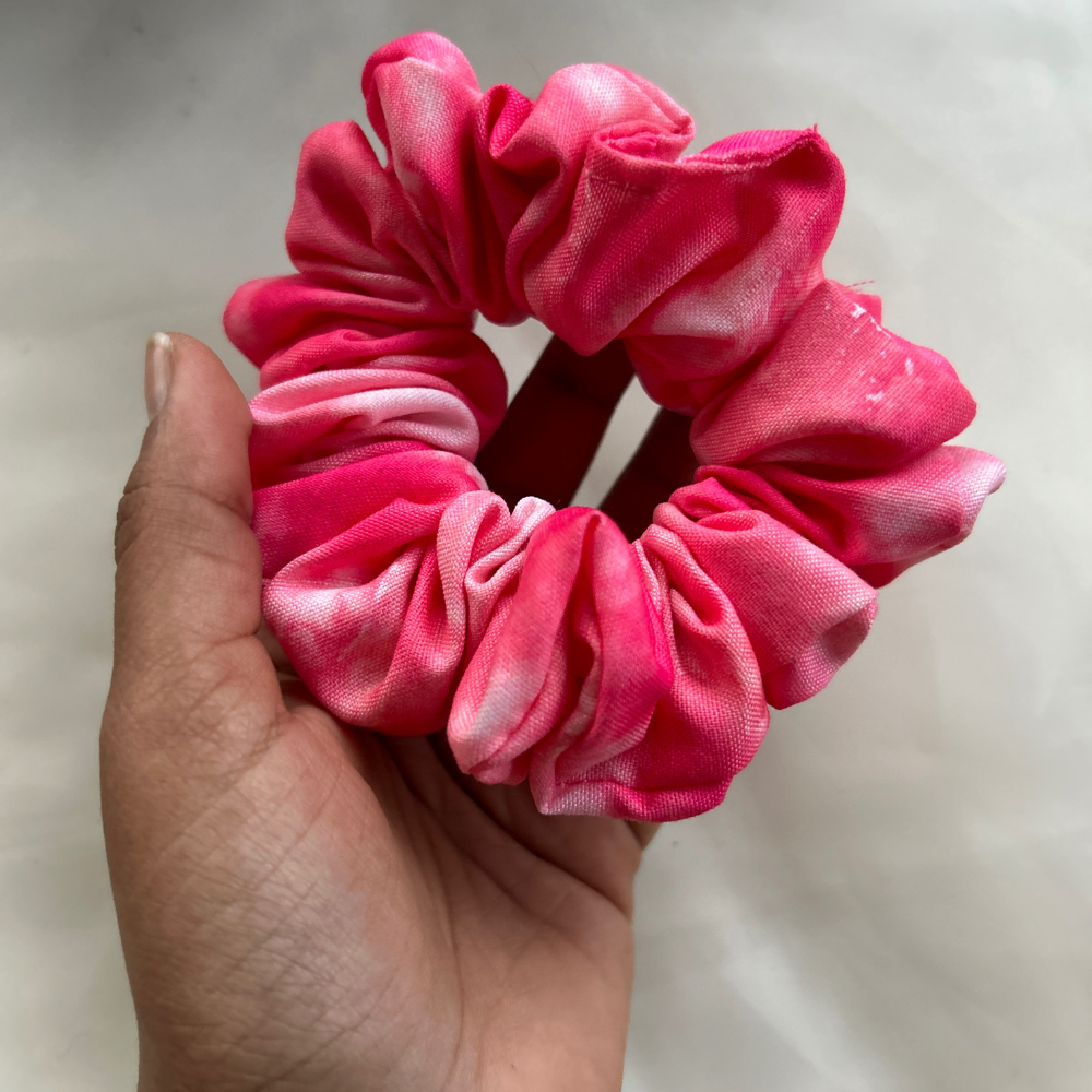 Pink Tie-Dye Scrunchie