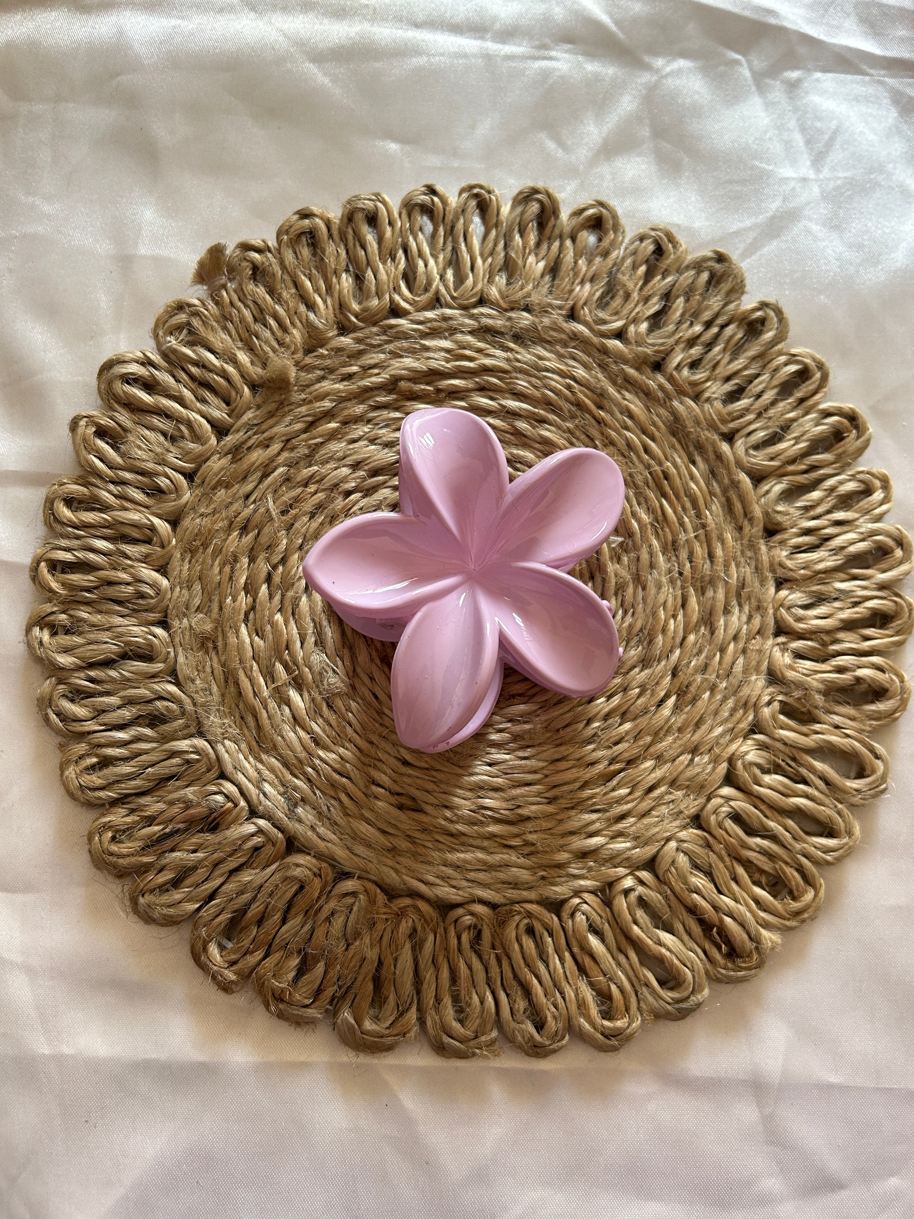 Glossy Flower Claw Clip - Medium