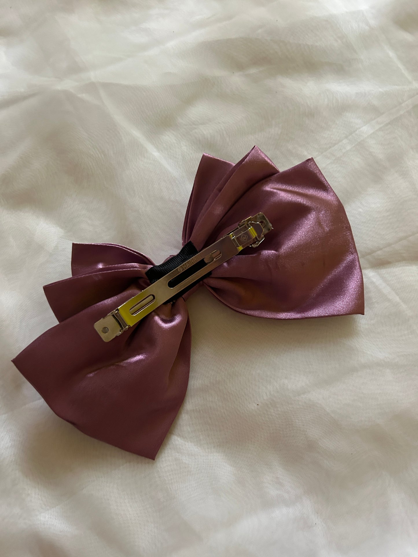 Mauve Satin Triple Layer Bow