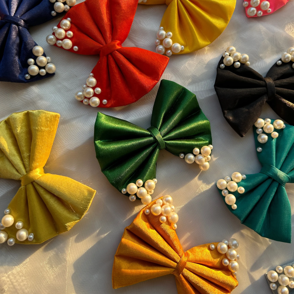 White Pearl Hair Bow