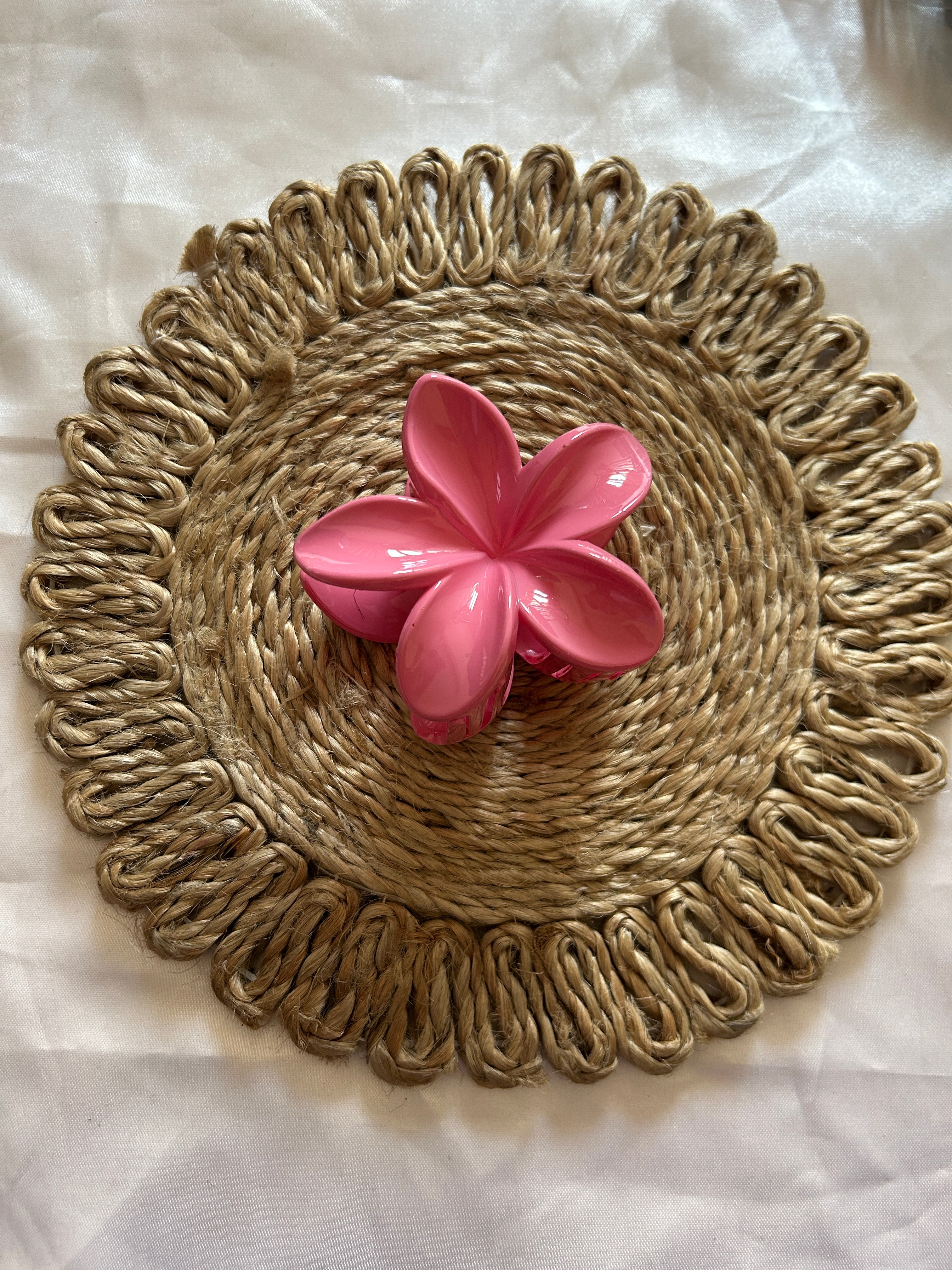 Glossy Flower Claw Clip - Medium