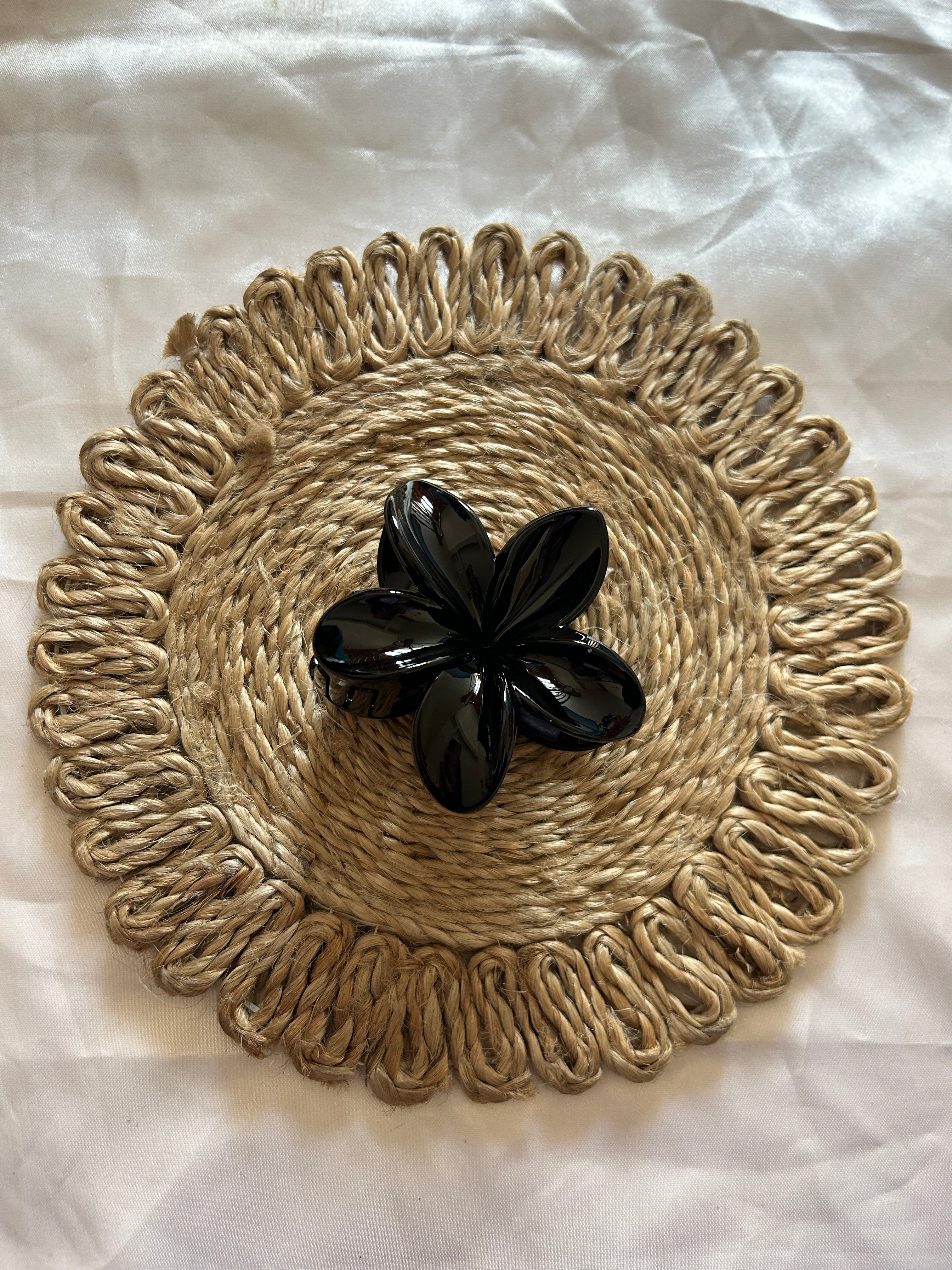 Glossy Flower Claw Clip - Medium