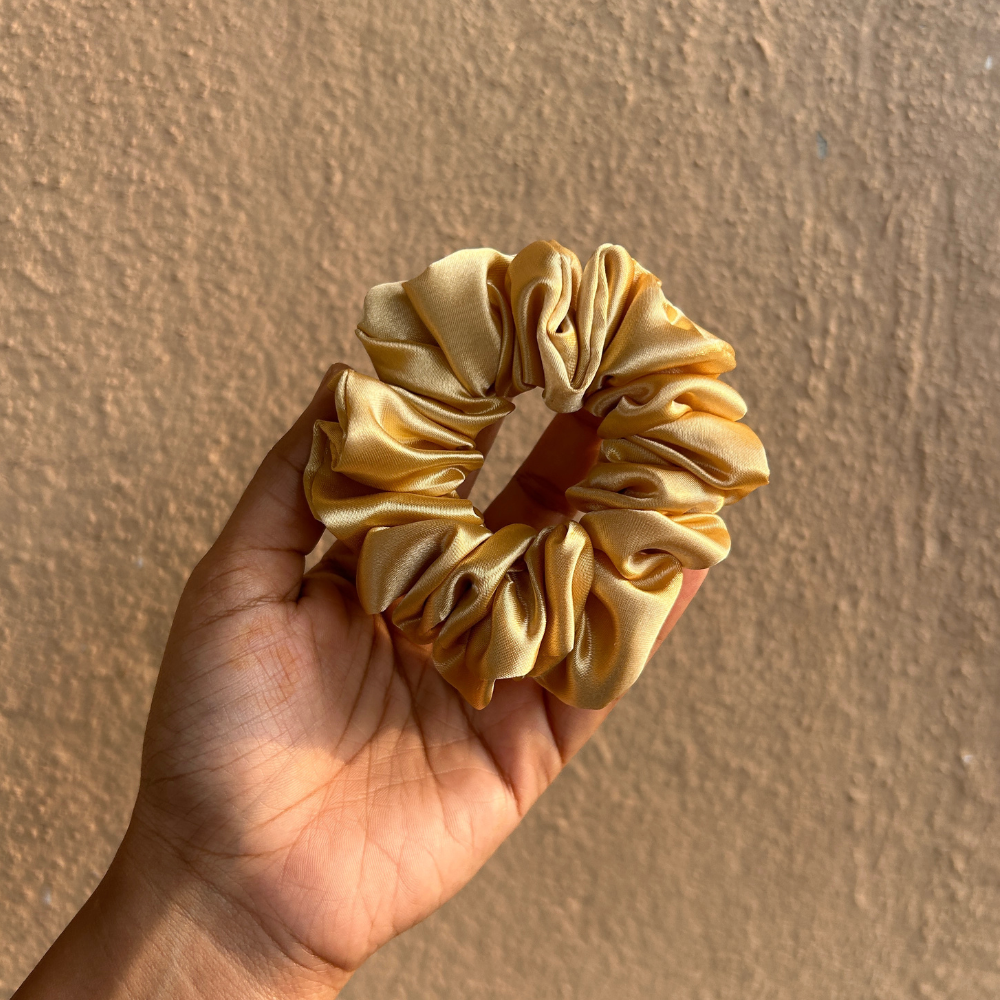 Gold Satin Scrunchie