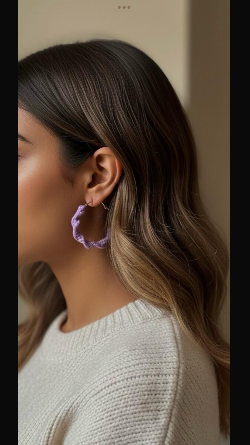 Lilac Twisted Hoops