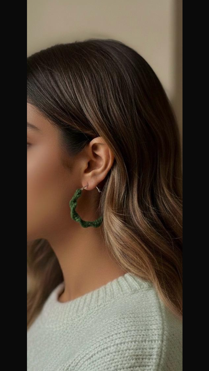 Olive Green Twisted Hoops