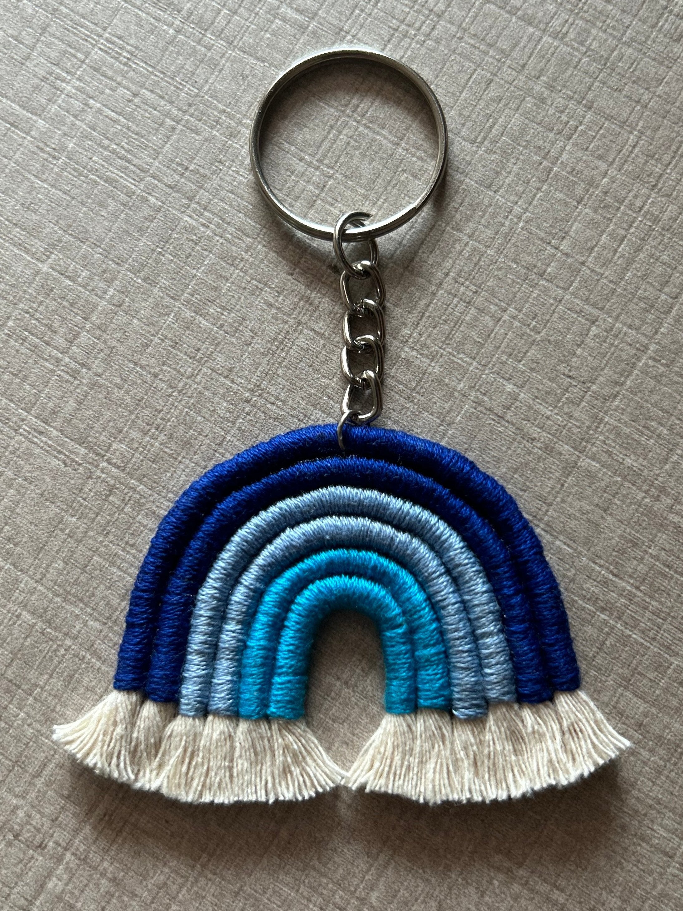 Macrame Shades of Blue Keychain