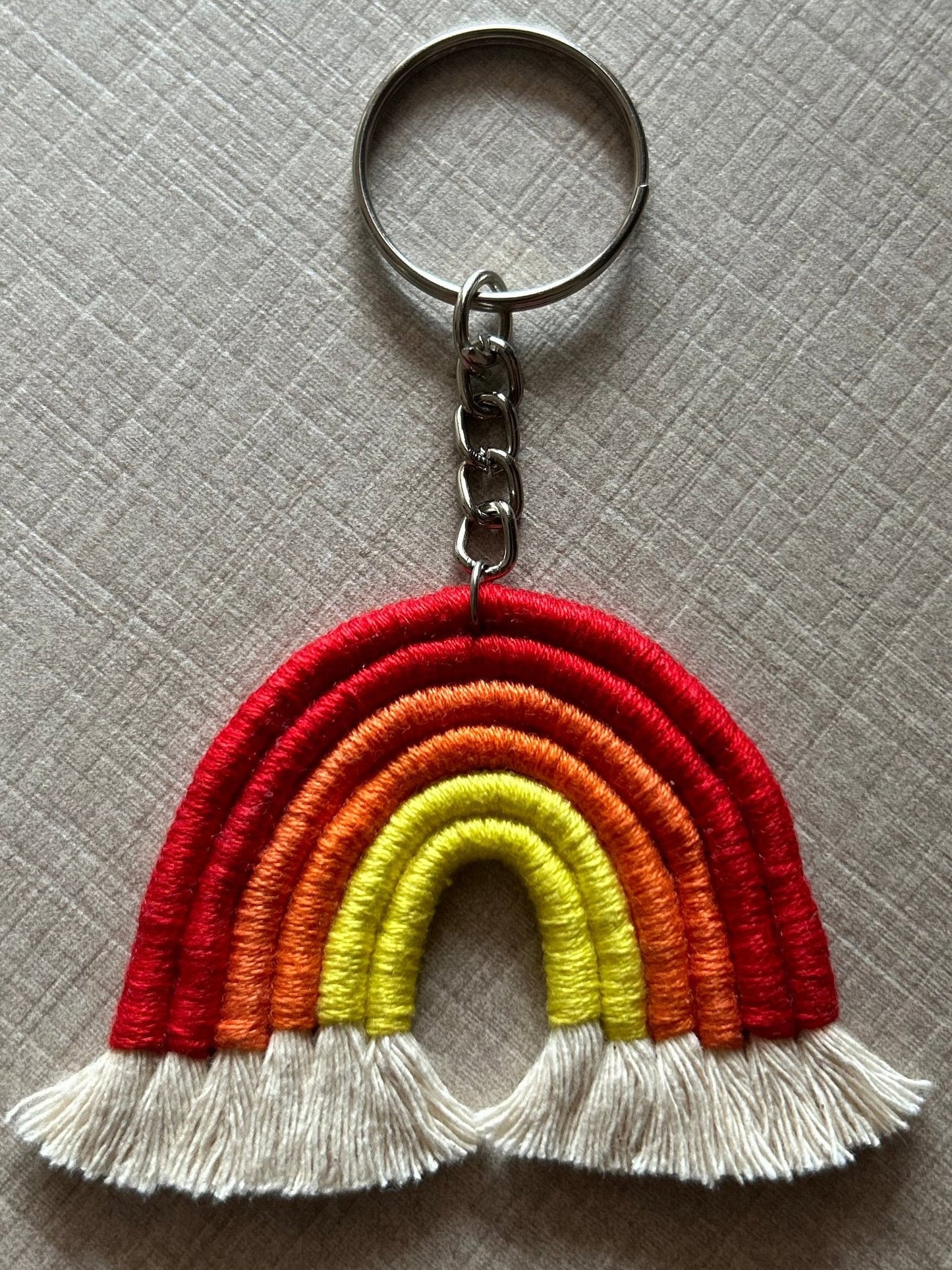 Macrame Rainbow Keychain