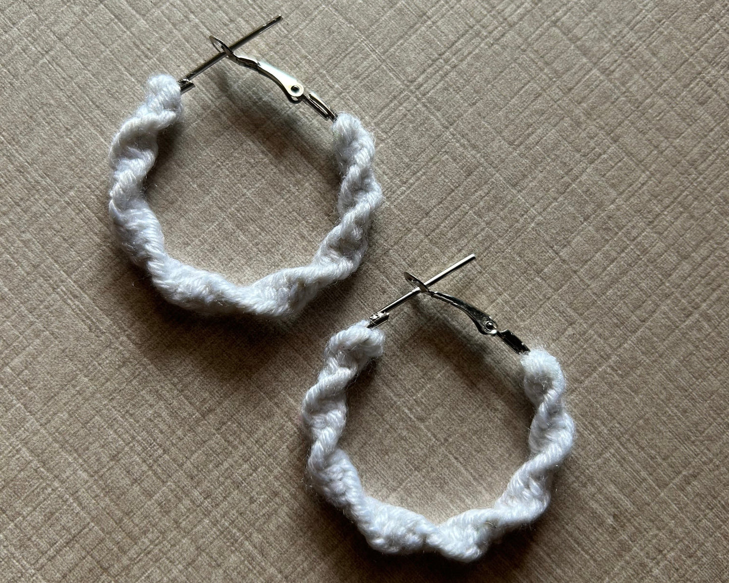 White Twisted Hoops