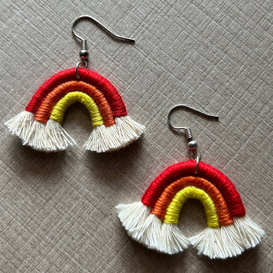 Macrame Rainbow Earrings