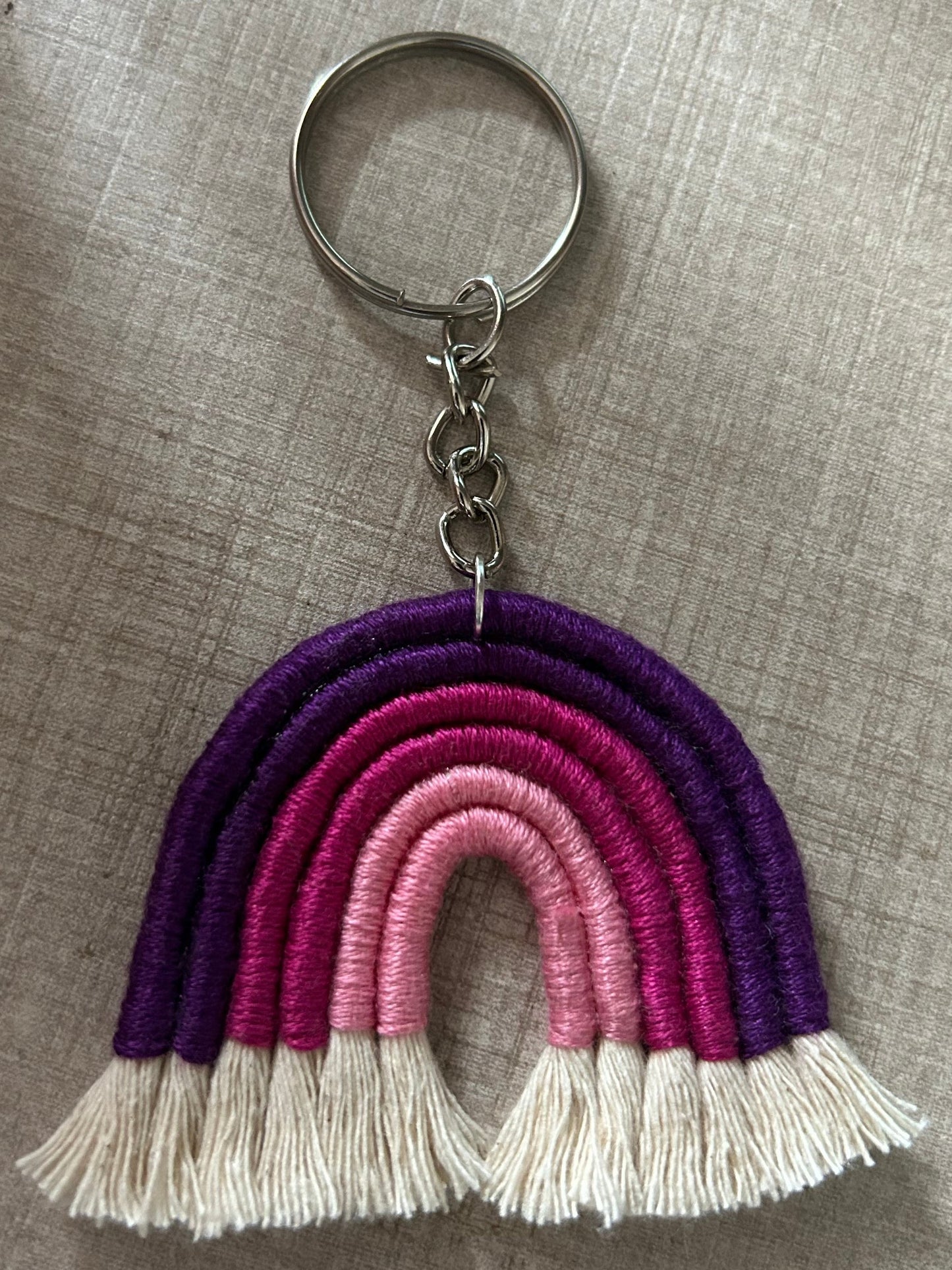 Macrame Shades of Pink Keychain