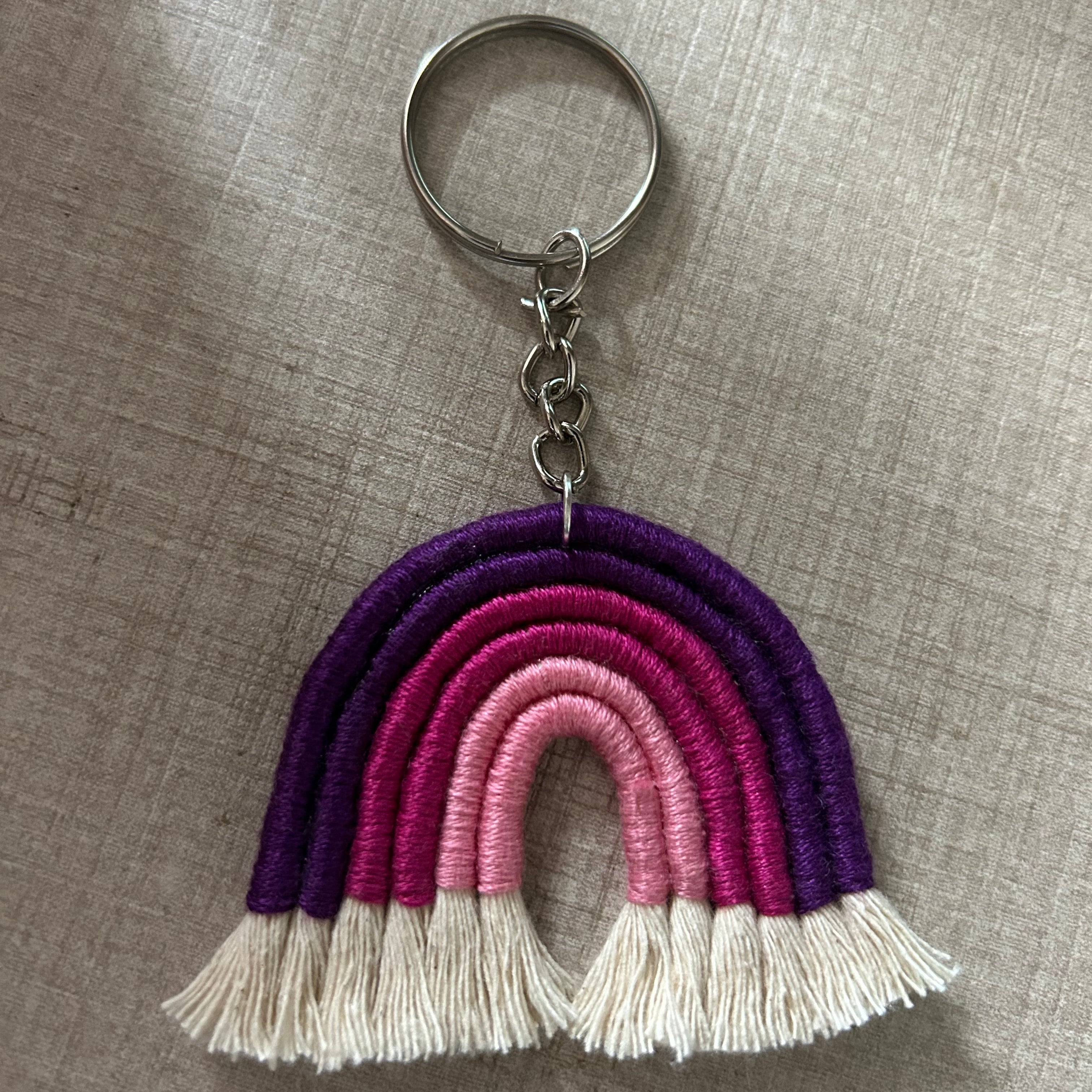 Macrame Shades of Pink Keychain