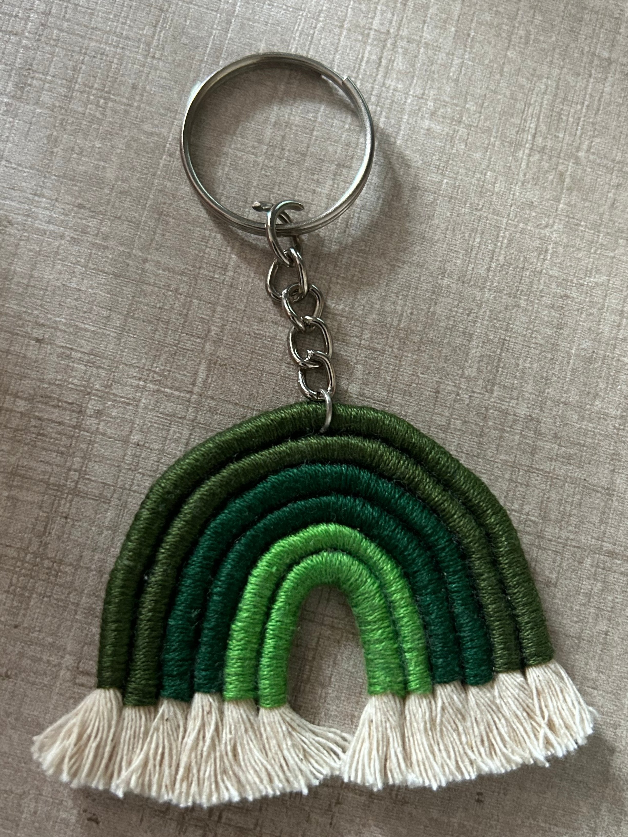 Macrame Shades of Green Keychain