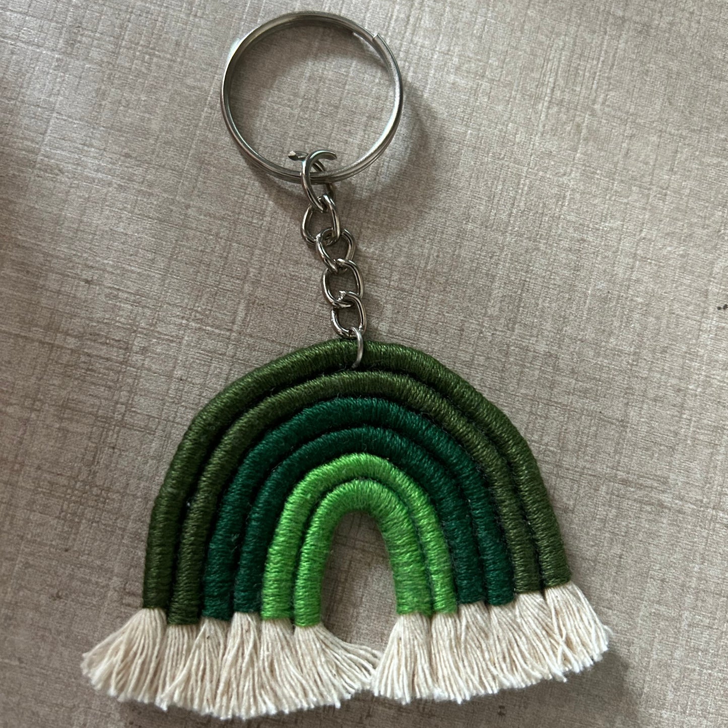 Macrame Shades of Green Keychain