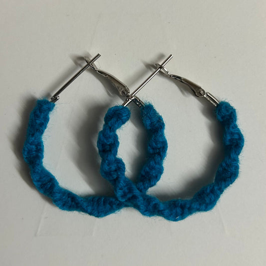 Aqua Blue Twisted Hoops
