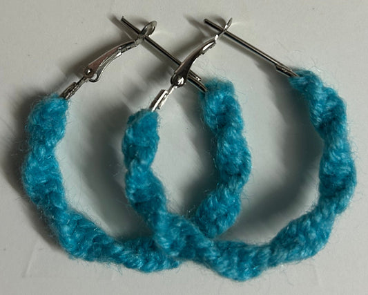 Light Blue Twisted Hoops