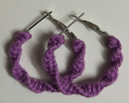 Purple Twisted Hoops