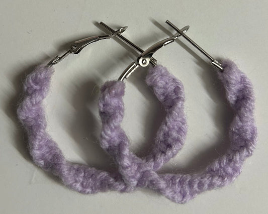 Lilac Twisted Hoops