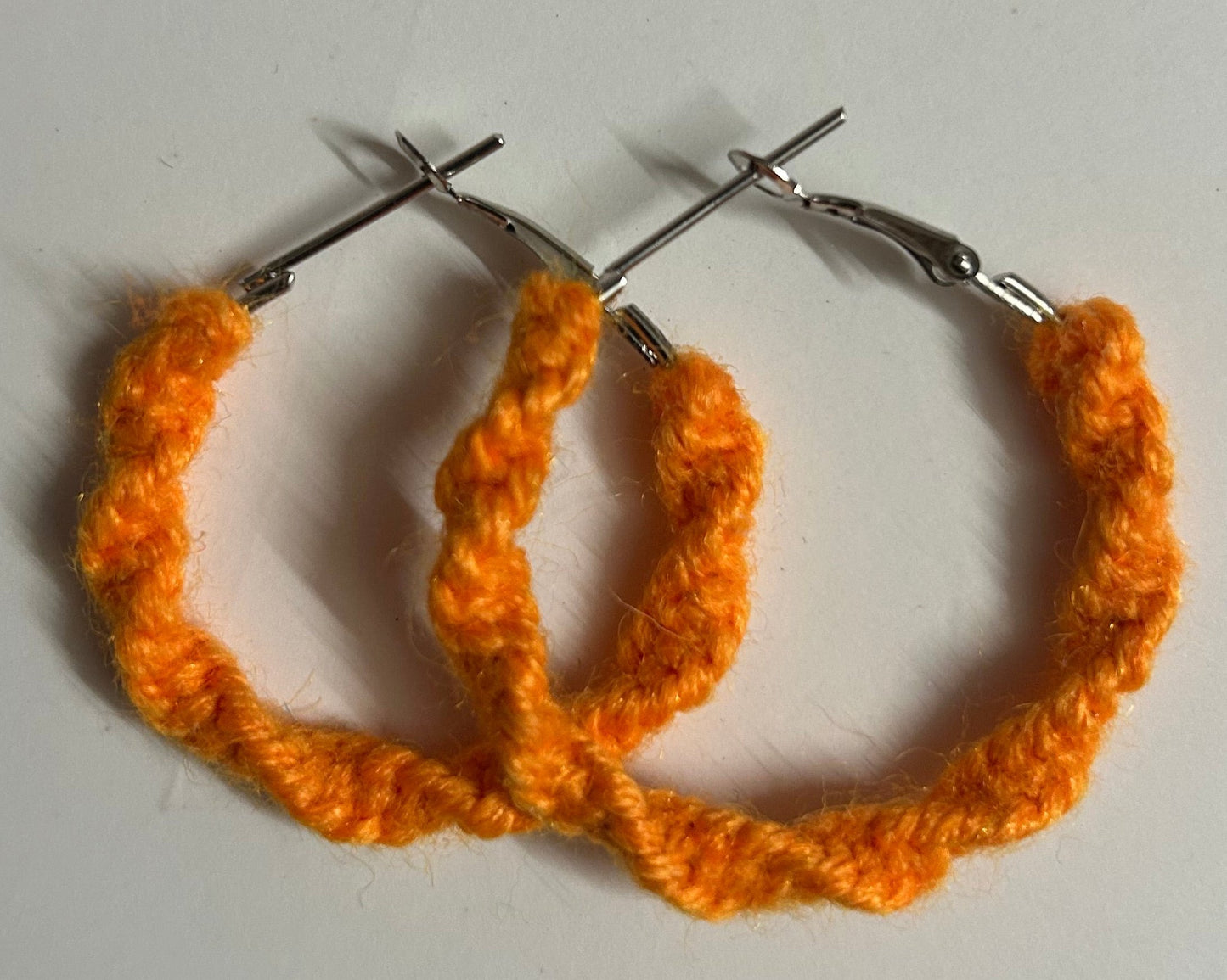 Orange Twisted Hoops