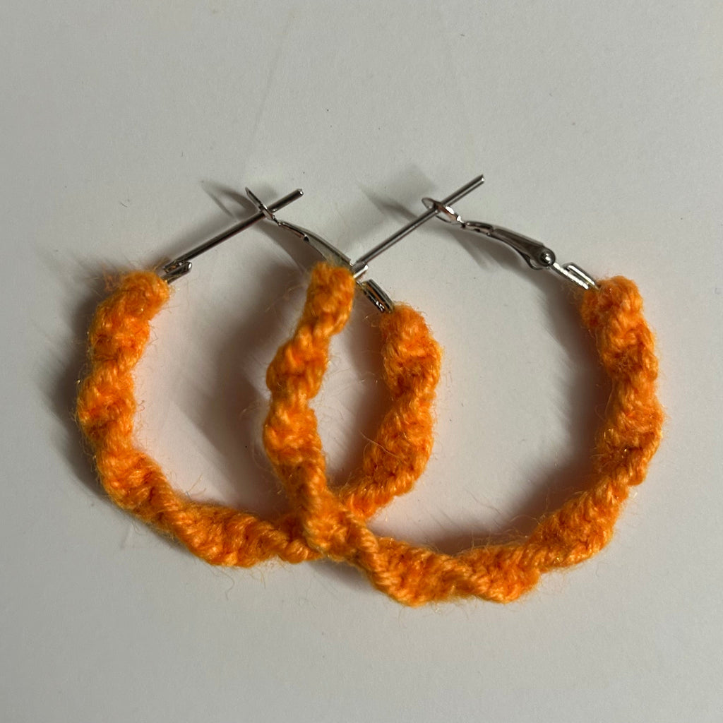 Orange Twisted Hoops