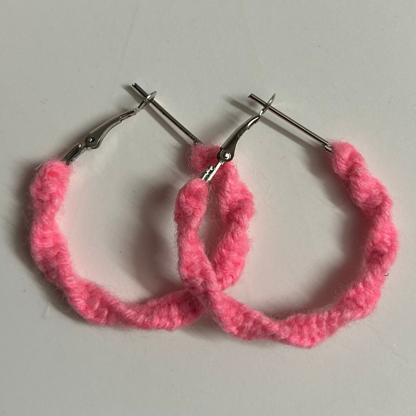 Pink Twisted Hoops