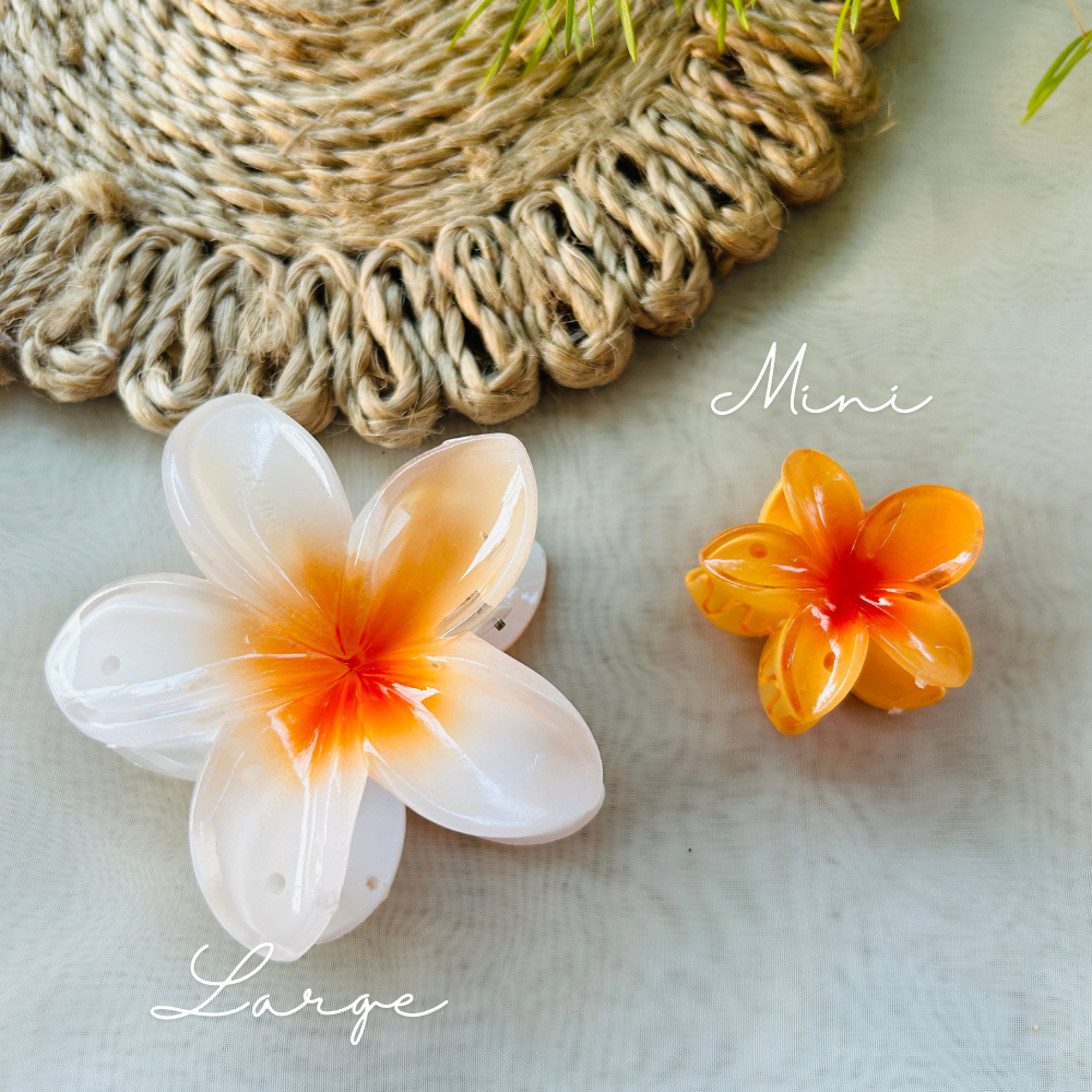 Orange Flower Claw Clip - Mini